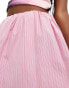 Фото #4 товара Reclaimed Vintage mini puff ball skirt in pink stripe