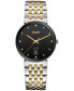 Women's Swiss Florence Classic Diamond (1/20 ct. t.w.) Two-Tone Stainless Steel Bracelet Watch 38mm