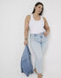 River Island plus straight leg jean in light blue