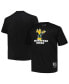 Фото #1 товара Men's Black Distressed Milwaukee Bucks Big and Tall Hardwood Classics Vintage-Like Logo T-shirt