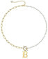 14K Gold Plated Initial Imitation Pearl Link Chain Necklace