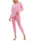 Фото #9 товара Women's 2-Pc. Waffle-Knit Jogger Pajamas Set