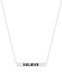 ფოტო #2 პროდუქტის Inspirational Blessed, Hope, Believe and Faith 4 Sided Bar Necklace 16+2"In Silver Plated