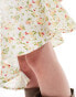 Kiss The Sky chintz floral asymmetric midi skirt co-ord in white