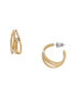 ფოტო #1 პროდუქტის Women's Glitz Wave Gold-Tone Stainless Steel Hoop Earrings