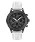 Men's Glam Chrono Chronograph Quartz White Silicone 44MM