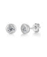 ფოტო #1 პროდუქტის Sterling Silver with 1ctw Round Lab Created Moissanite Modern Bezel Stud Earrings