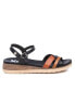 ფოტო #1 პროდუქტის Women's Cross Strap Sandals, Black With Brown Accent