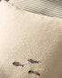 Фото #8 товара Cushion cover with embroidered fish