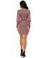Фото #2 товара Women's Puff Sleeve Quilted Sweater Dress