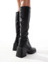 Фото #2 товара ASOS DESIGN Wide Fit Charlotte heeled knee boots in black