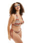 Фото #4 товара South Beach Curve embroidered triangle bikini top in rust