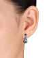 ფოტო #2 პროდუქტის Cultured Tahitian Pearl (9mm) & Blue Topaz (2 ct. t.w.), & Diamond Accent Drop Earrings in 14k White Gold