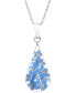 Фото #1 товара Medium Teardrop Dried Flower Pendant with 18" Chain in Sterling Silver. Available in Multi, Blue or Yellow