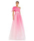 ფოტო #1 პროდუქტის Women's Glitter Ombre Ruffled One Shoulder Ball gown