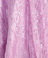 Фото #4 товара Juniors' Sequin Embroidered Sleeveless Open-Back Lace-Up Gown, Created for Macy's