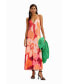 ფოტო #5 პროდუქტის Women's Out-of-focus midi slip dress