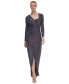 ფოტო #1 პროდუქტის Women's Shimmer Asymmetric-Neck Side-Ruched Gown