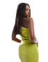 Фото #2 товара Kaiia textured one shoulder top co-ord in lime