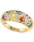 ფოტო #1 პროდუქტის EFFY® Multi-Sapphire (2-3/8 ct. t.w.) & Diamond (1/5 ct. t.w.) Openwork Ring in 14k Gold