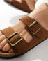 ASOS DESIGN two strap sandals in tan