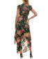 Фото #2 товара Juniors' Floral-Print Smocked-Waist High-Low Hem Dress