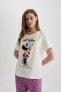 Фото #3 товара Fall In Love Disney Mickey & Minnie Regular Fit Kısa Kollu Pijama Takımı B6192ax24sp