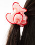 ASOS DESIGN oversized scrunchie with contrast stitching in pink