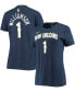 ფოტო #2 პროდუქტის Women's Zion Williamson Navy New Orleans Pelicans Name & Number Performance T-shirt