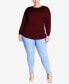 Фото #4 товара Plus Size Tully Curved Hem Long Sleeve Sweater