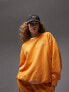 Фото #1 товара Свитшот Topshop с графическим принтом "Нью-Йорк" в оранжевом цвете, комбинированный