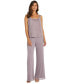 Women's 3-Pc. Pleated Glittered Jacket, Tank Top & Pant Set