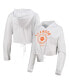 ფოტო #1 პროდუქტის Women's White Clemson Tigers Poppy Cinched Cropped Hoodie Long Sleeve T-shirt