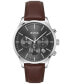ფოტო #1 პროდუქტის Men's Chronograph Avery Brown Leather Strap Watch 42mm
