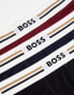 Boss Bodywear revive 3 pack trunks in black, blue and red