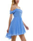 ფოტო #3 პროდუქტის Juniors' Draped Off-The-Shoulder Fit & Flare Dress