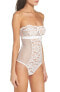 Фото #2 товара Else 177614 Womens Strapless Underwire Corsette Bodysuit Ivory Size Medium