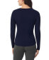 ფოტო #2 პროდუქტის Women's Ribbed Crewneck Long-Sleeve Top