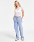 Фото #1 товара Juniors' Curvy Wide-Leg Carpenter Jeans