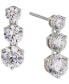 Фото #1 товара Silver-Tone Cubic Zirconia Graduated Triple Drop Earrings, Created for Macy's