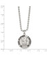 Brushed and Enameled St. Christopher Medal Ball Chain Necklace