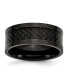 Фото #1 товара Titanium Polished Black Carbon Fiber Inlay Band Ring