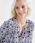 ფოტო #3 პროდუქტის Women's Printed Split-neck Popover Blouse, Created for Macy's