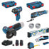 Фото #1 товара Bosch 12V Akku Problemlöserset - GOP + GWS + GDR + Handwerkzeug-Set + 2x L-Boxx