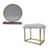 Adao Vanity Mirror & Stool, Faux Fur, Mirror