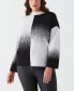Plus Size Ombre Mock Neck Long Sleeve Sweater