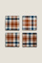 Фото #2 товара Pack of check cotton linen napkin (pack of 4)