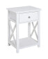 Farmhouse End Table with Storage and Open Shelf
