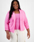 ფოტო #1 პროდუქტის Trendy Plus Size Knit Drape-Front Blazer, Created for Macy's