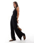 Фото #1 товара Vero Moda textured jersey split leg trouser co-ord in black